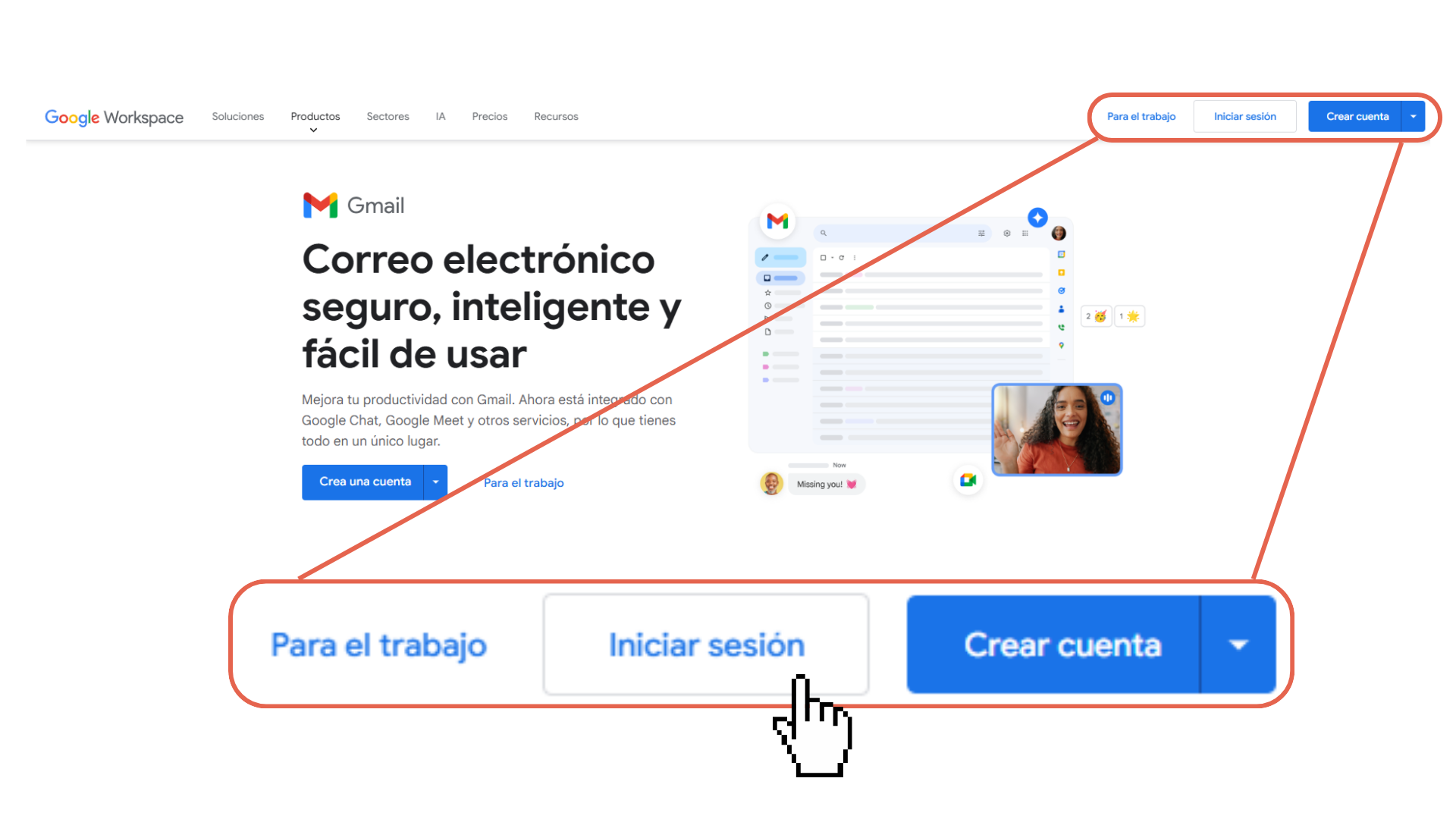 Proceso de configuración de Gmail 1