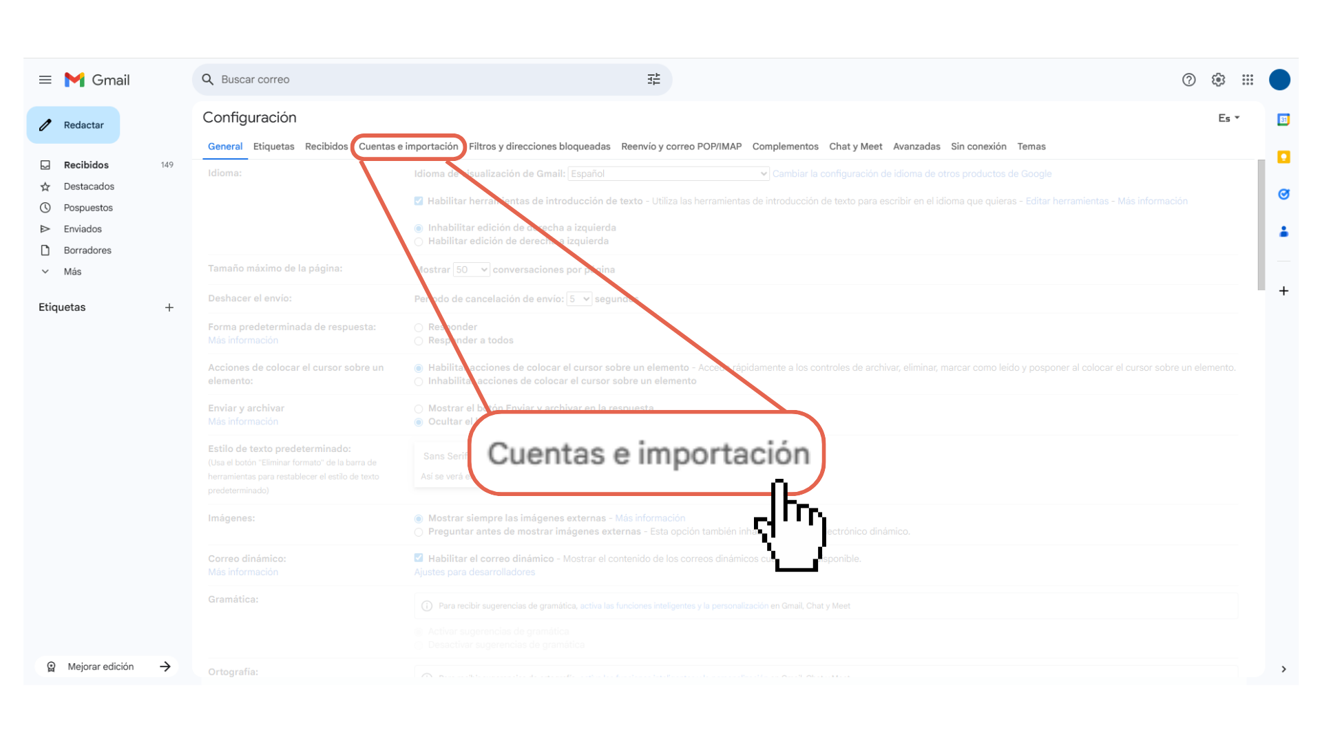 Proceso de configuración de Gmail 4