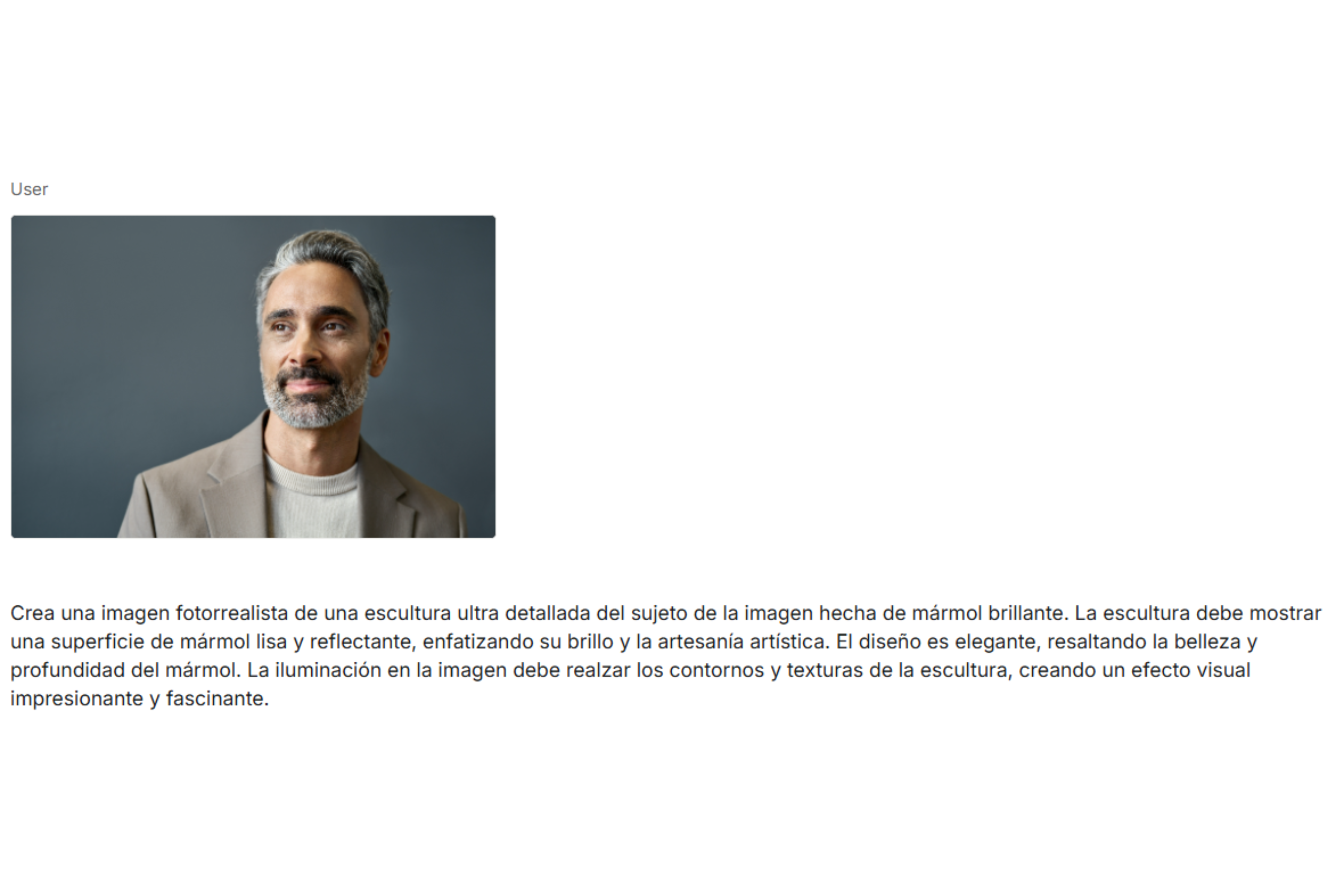 Prompt para imagen mármol