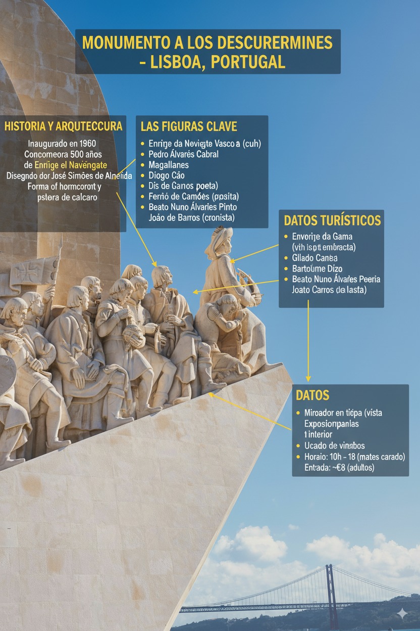 Monumento a los Descubridores con infografía
